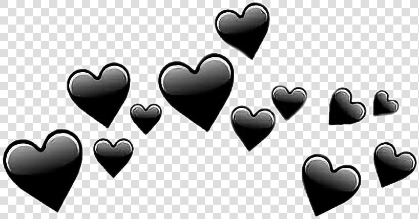  hearts  coração  corações  heart  black  preto  tumblr   Transparent Black Heart Emoji  HD Png DownloadTransparent PNG