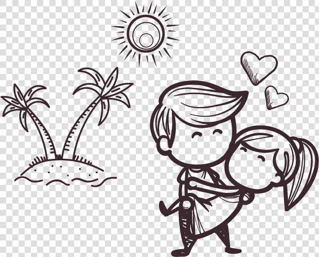 Love Romantic Cute Cartoon Couple   Png Download   Cute Couple Romantic Cartoon  Transparent PngTransparent PNG