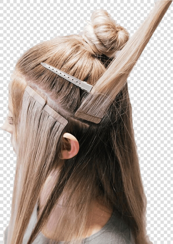 Underneath  Flexible Discreet And Comfortable   Full Head Tape In Hair Extension Placement  HD Png DownloadTransparent PNG