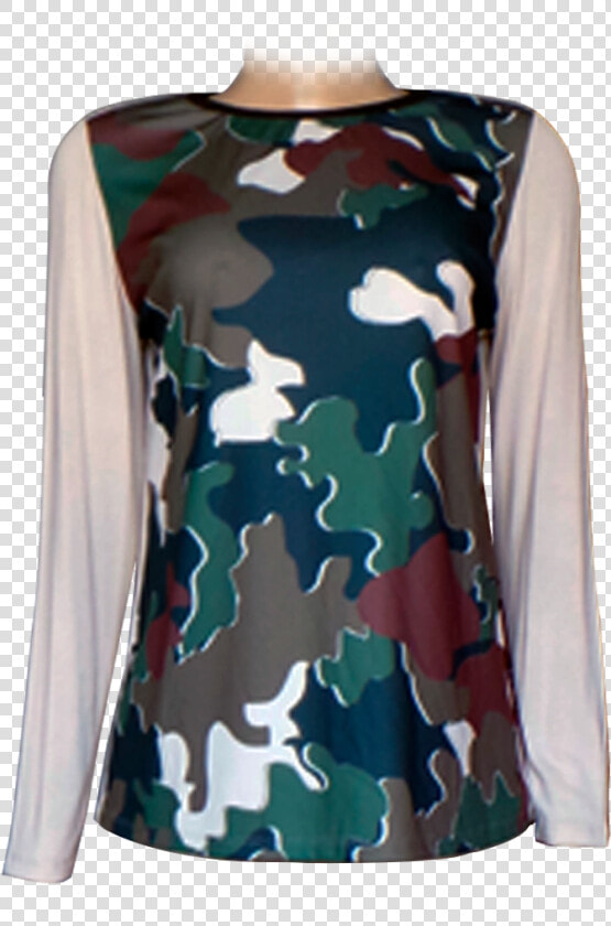 Blusa Meia Estação Estampa Camuflagem   Blouse  HD Png DownloadTransparent PNG