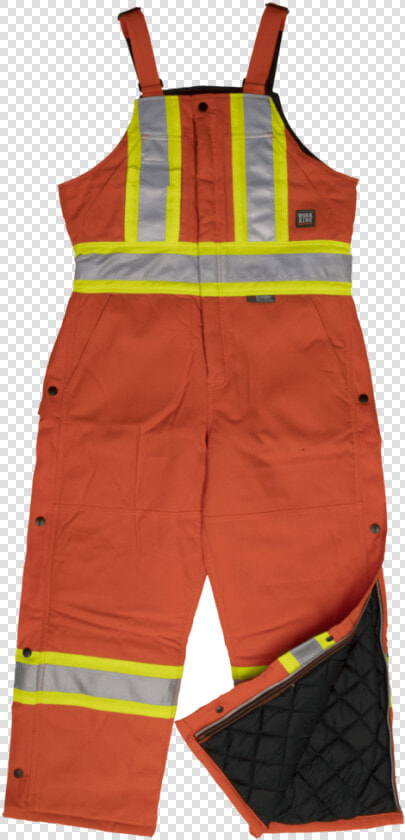 Tough Duck Mens Lined Bib Safety Overall Solid Orange   Overall  HD Png DownloadTransparent PNG