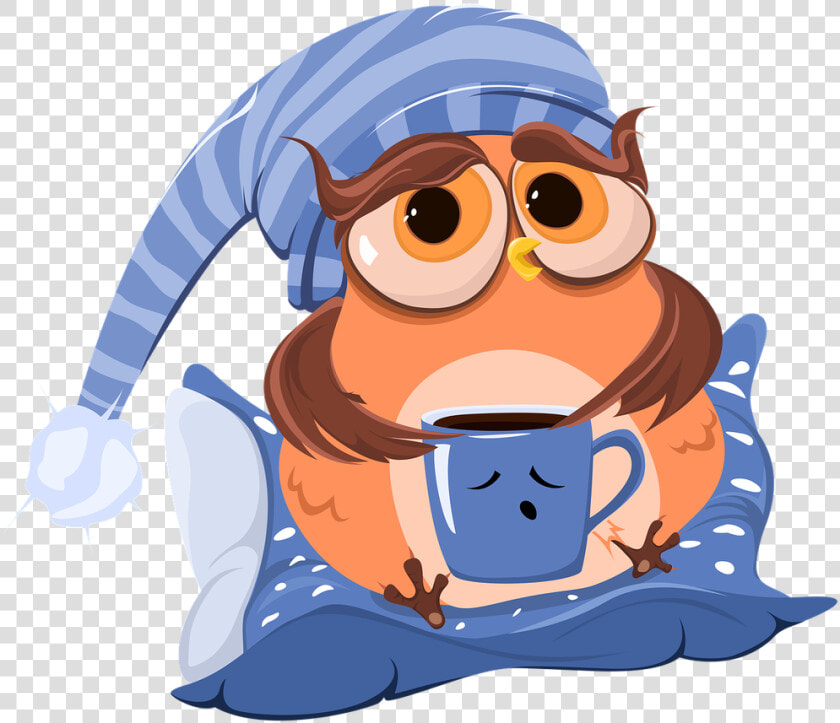 Caffeine  amp  Anxiety   Owl With Coffee Cup Clipart  HD Png DownloadTransparent PNG