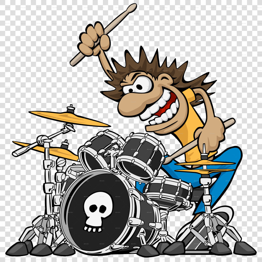 Heavy Metal Drummer Cartoon  HD Png DownloadTransparent PNG