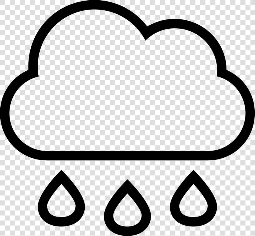 Rain Cloud With Drops Falling Weather Stroke Interface   Rain Cloud Outline  HD Png DownloadTransparent PNG