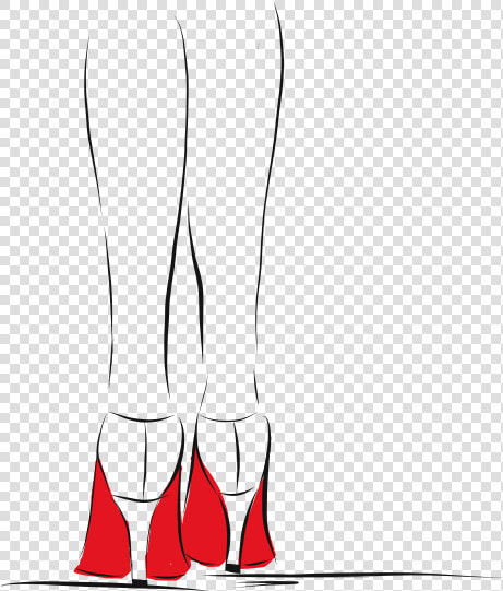 A Line Illustration Of The Back Of A Woman S Legs With   Basic Pump  HD Png DownloadTransparent PNG