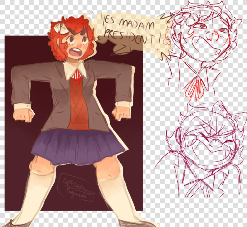 “some Doodles Of Sayori ” Aaaaaaaaaaaaaah   Cartoon  HD Png DownloadTransparent PNG