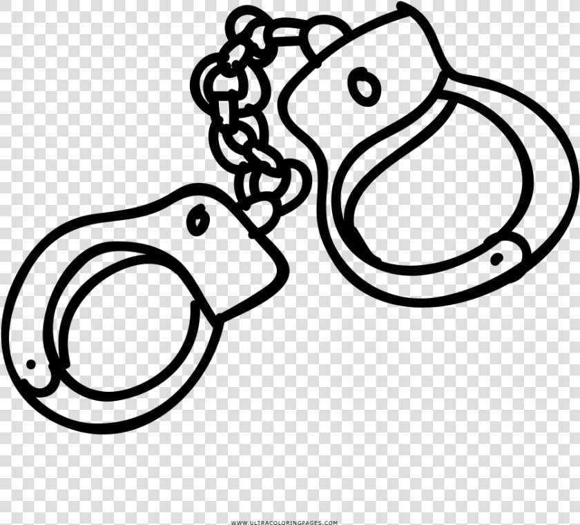 Handcuff Coloring Page   Handcuffs  HD Png DownloadTransparent PNG