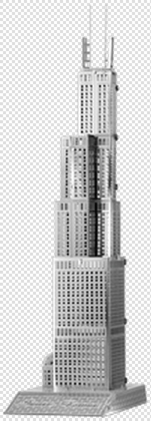 Sears Tower   Willis Tower Metal Model Kit   Skyscraper  HD Png DownloadTransparent PNG