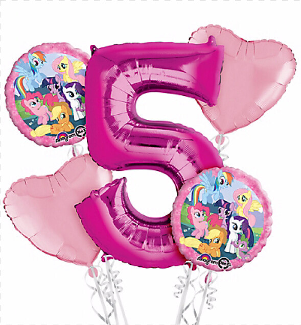 My Little Pony Madness Balloon Bouquet   Number 5 Birthday Balloon  HD Png DownloadTransparent PNG