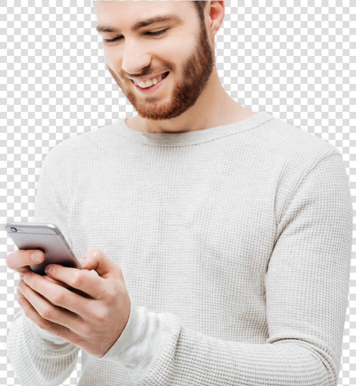 A Man Wearing A Grey Sweater Holding His Phone With   Repost Or Die Meme  HD Png DownloadTransparent PNG