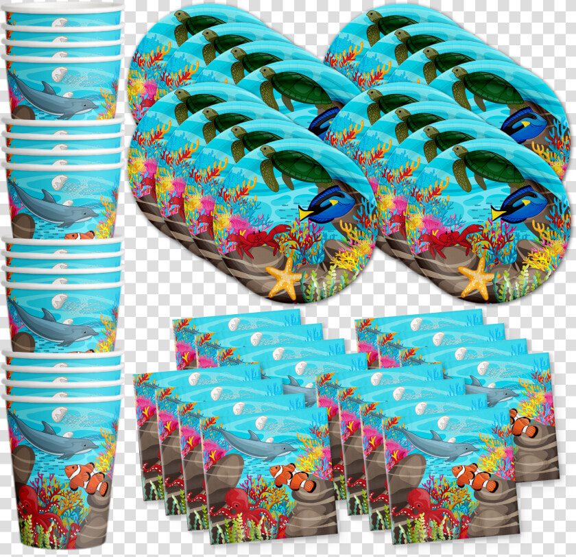 Ocean Sea Life Birthday Party Tableware Kit For 16   Birthday Galore  HD Png DownloadTransparent PNG