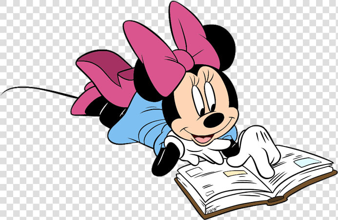 Mickey Clipart Reading   Minnie Mouse Reading A Book  HD Png DownloadTransparent PNG