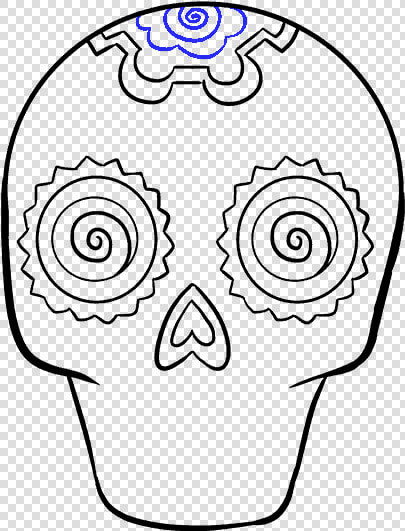 How To Draw Sugar Skull   Sugar Skull Easy To Draw  HD Png DownloadTransparent PNG