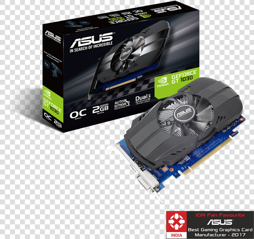 Asus Geforce Gt 1030 2gb Phoenix Fan Oc Edition Graphics  HD Png DownloadTransparent PNG