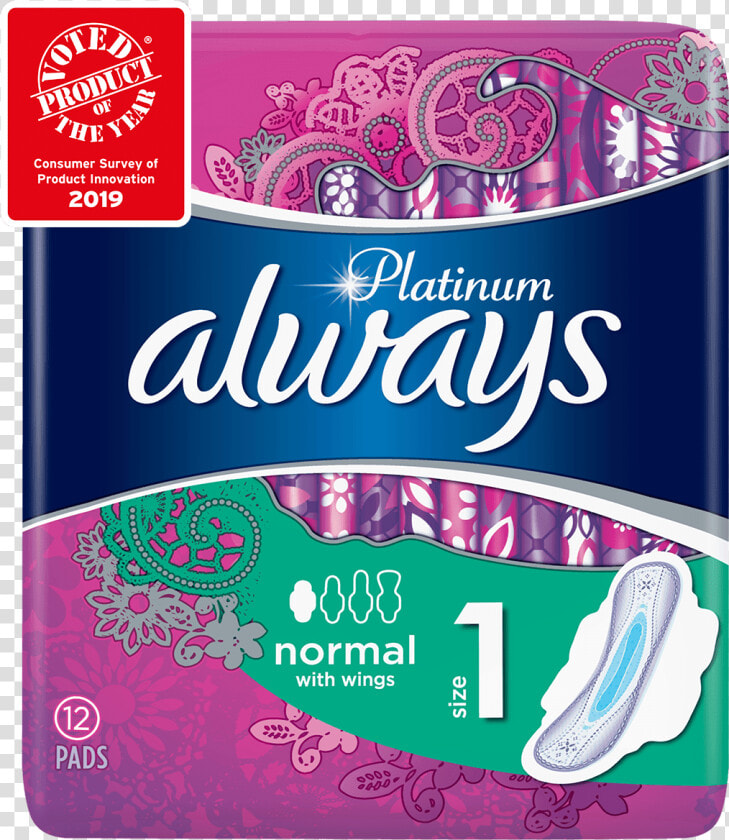 Always Platinum Normal Size 1 Sanitary Towels   Always Platinum  HD Png DownloadTransparent PNG