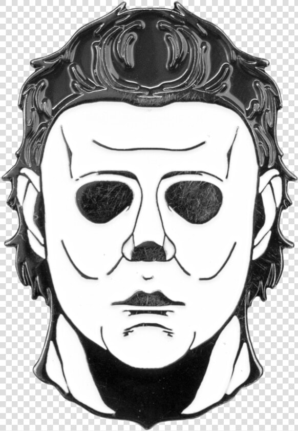 Latex Mask Enamel Pin   Michael Myers Mask Sketch  HD Png DownloadTransparent PNG