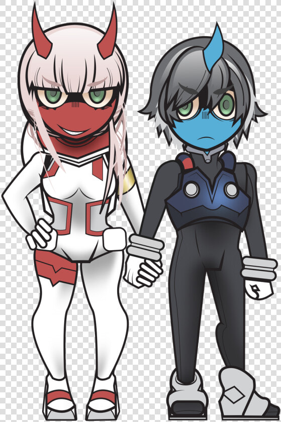 Please Let Zerotwo Get Her Smile Back   Blue Hiro And Zero Two Red  HD Png DownloadTransparent PNG