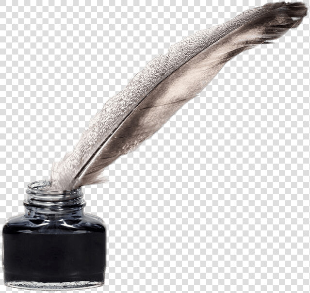 Feather Quill Pen And Ink Pot   Pens In The Past  HD Png DownloadTransparent PNG