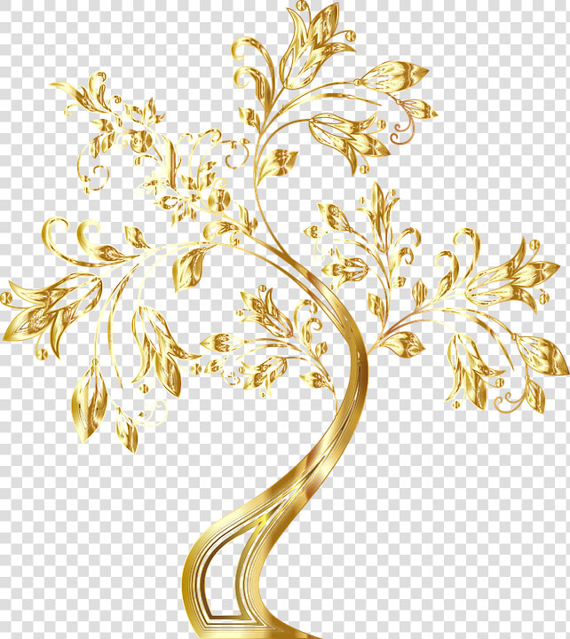 Tree  Decorative  Floral  Flourish  Flowers  Ornamental   Golden Flowers Png Hd  Transparent PngTransparent PNG