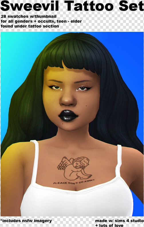 “ Hi  Here’s Some Face  amp  Chest Tattoos For Your Sims   Toya And Memphitz Tattoo  HD Png DownloadTransparent PNG