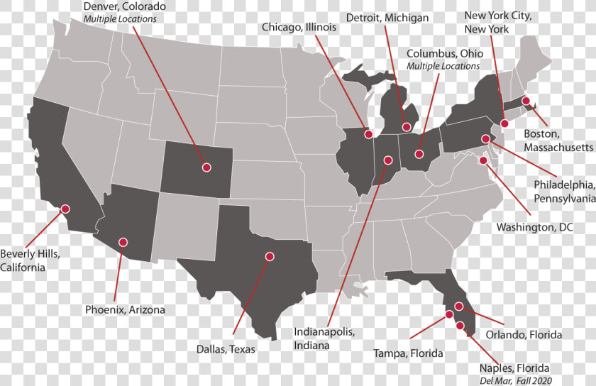 Map Of Cmr Locations   Net Migration By State 2018  HD Png DownloadTransparent PNG