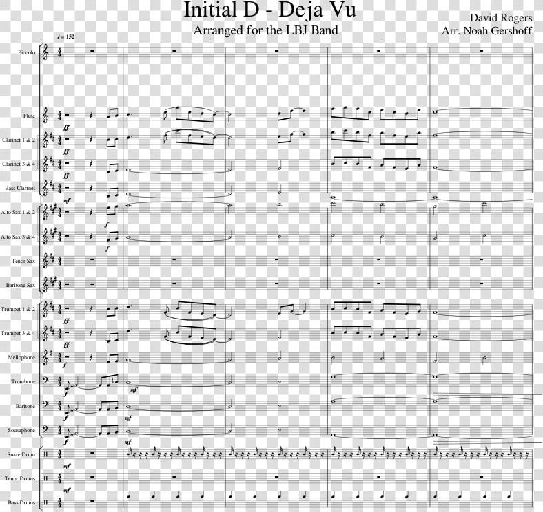 Deja Vu For Marching Band Sheet Music For Flute  Clarinet    Sea Of Wisdom Score  HD Png DownloadTransparent PNG