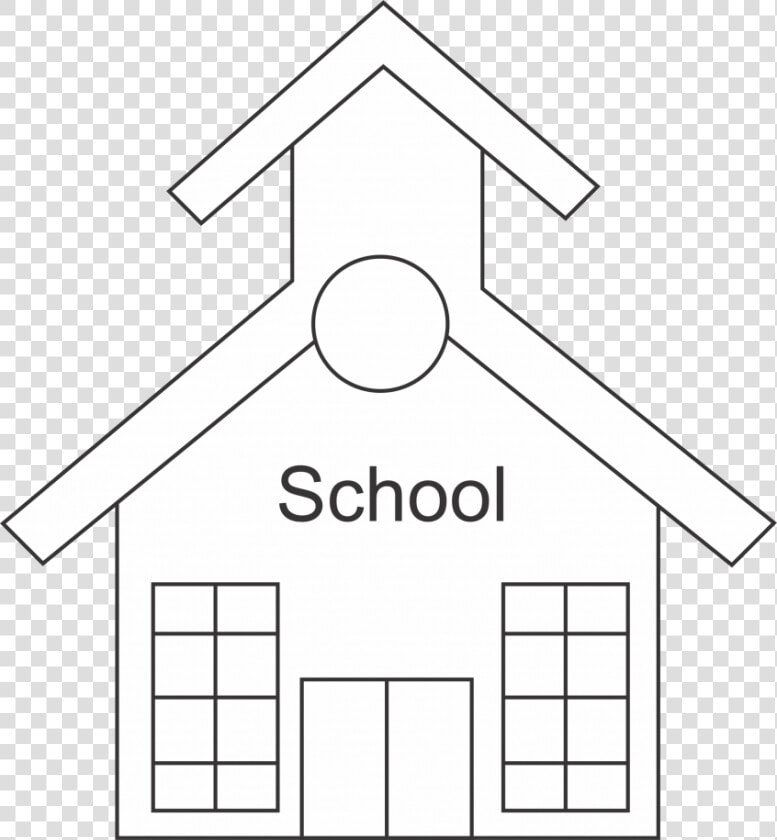 Schoolhouse Silhouette Coloring Book School House Black   School House Outline  HD Png DownloadTransparent PNG