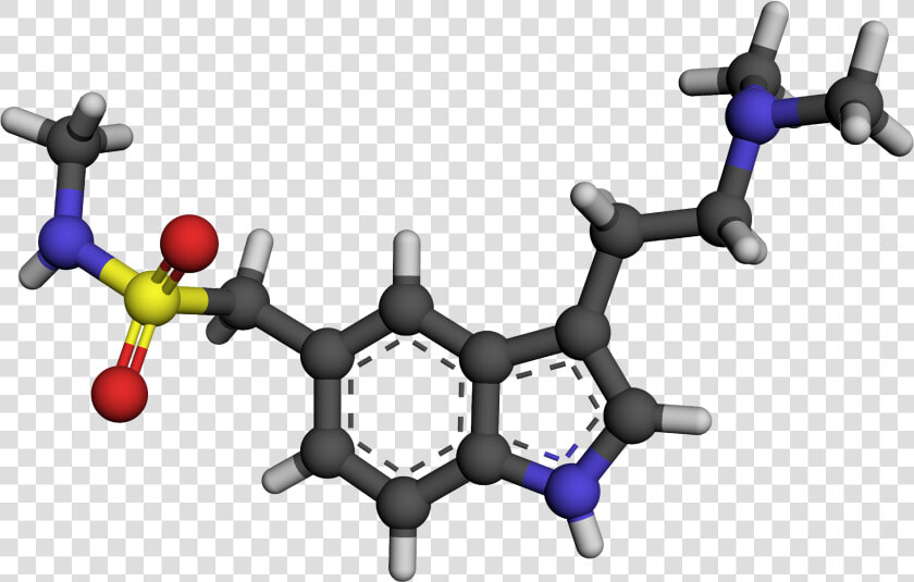 Sumatriptan 3d Ball And Stick   Serotonin Chemical Structure 3d  HD Png DownloadTransparent PNG