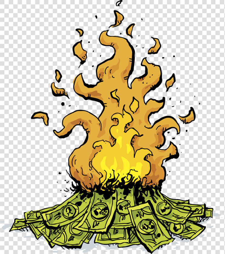 Risk Capital Is Money That You Can Lose   Burning Money Cartoon  HD Png DownloadTransparent PNG