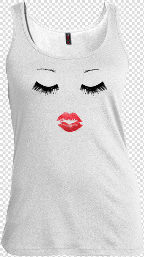 Eyelash Lip Print Tank Top   Active Tank  HD Png DownloadTransparent PNG