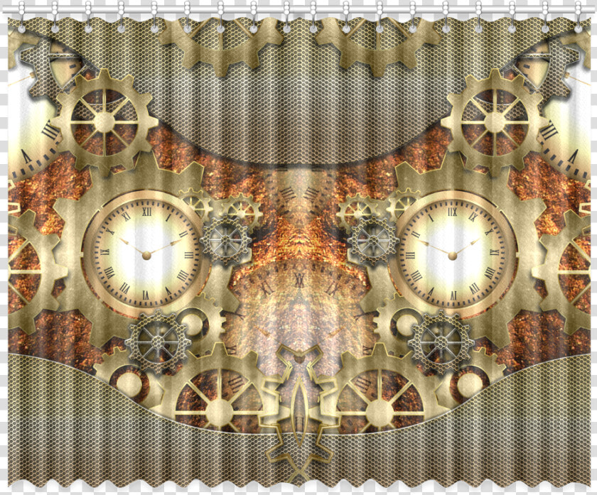 Steampunk  Clocks And Gears In Golden Design Window   Lampshade  HD Png DownloadTransparent PNG