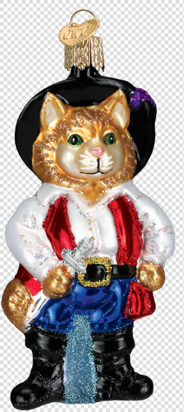 Old World Christmas Puss In Boots Glass Ornament   Cartoon  HD Png DownloadTransparent PNG