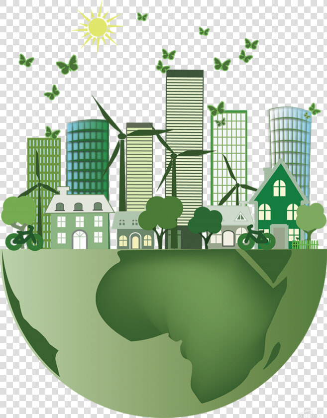 Vector Energy Saving Caring For The Earth Print   Green Smart City  HD Png DownloadTransparent PNG