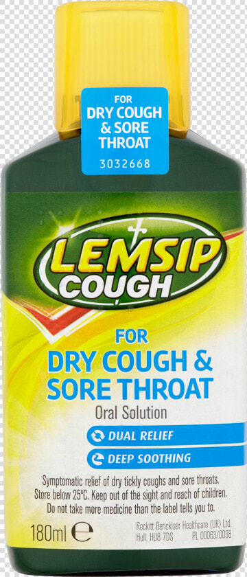 Lemsip Cough And Sore Throat   Lemsip Cough For Dry Cough  amp  Sore Throat  HD Png DownloadTransparent PNG