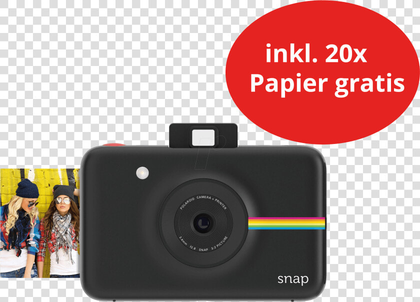 Polaroid Snap Black Inkl   Polaroid Snap Instant Print Digital Camera 20 Shots  HD Png DownloadTransparent PNG