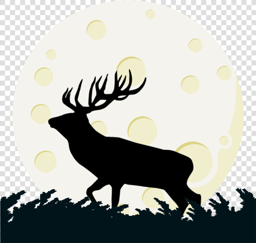 Buck Deer And Moon Transparent Clipart Png Elk Png   Elk  Png DownloadTransparent PNG