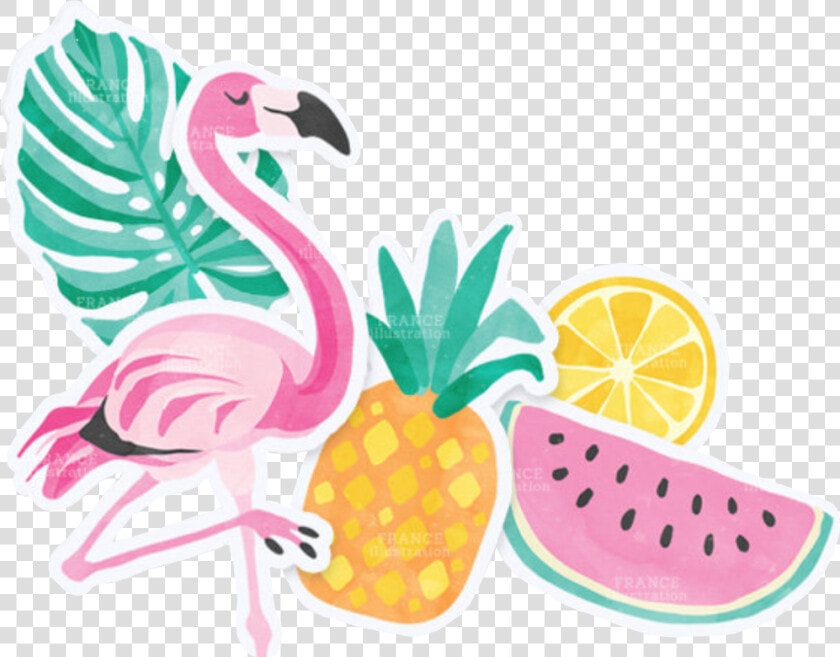  summer  flamingo  pineapple  glasses  sandals  colorful   Flamingo With Pineapple Clipart  HD Png DownloadTransparent PNG