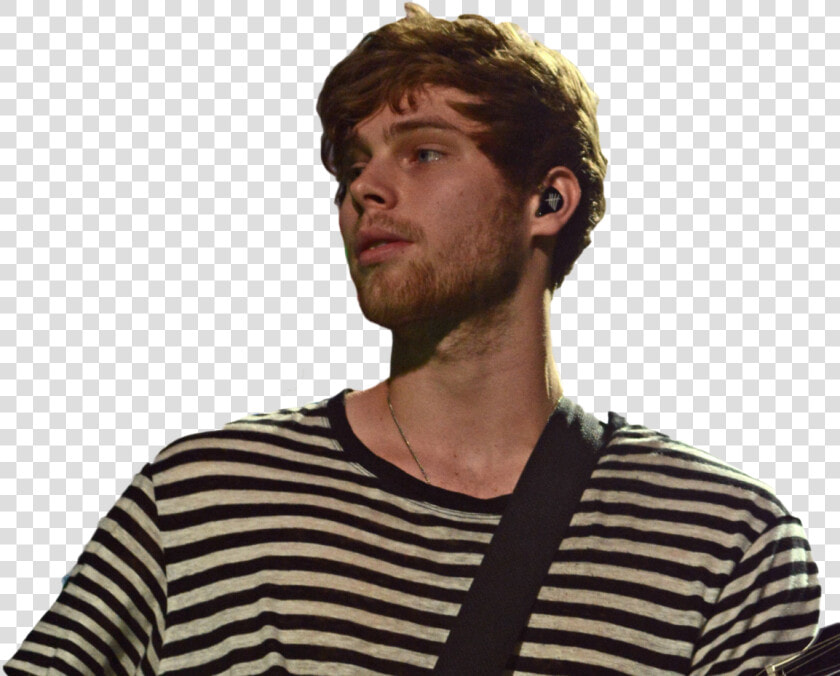 Luke Hemmings Png   Navy Striped V Neck Long Sleeve Shirt  Transparent PngTransparent PNG