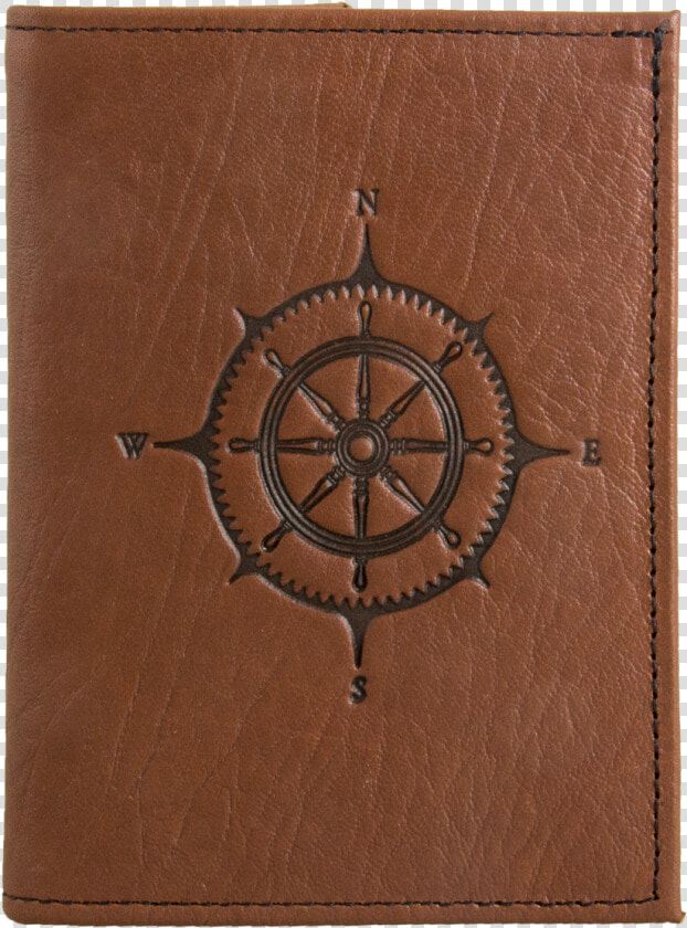 Leather Traveler Wallet   Compass Embossed In Leather  HD Png DownloadTransparent PNG