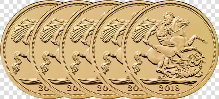 2018 Uk Full Sovereign Gold 5 Coin Bullion Bundle   2018 Sovereign New Elizabeth  HD Png DownloadTransparent PNG