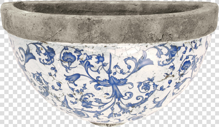 Aged Ceramic Wall Planter   Esschert Design Blue And White  HD Png DownloadTransparent PNG