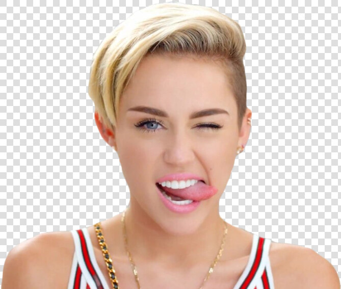 Miley Cyrus Wink Tongue Drawing   Miley Cyrus Wink Tongue  HD Png DownloadTransparent PNG