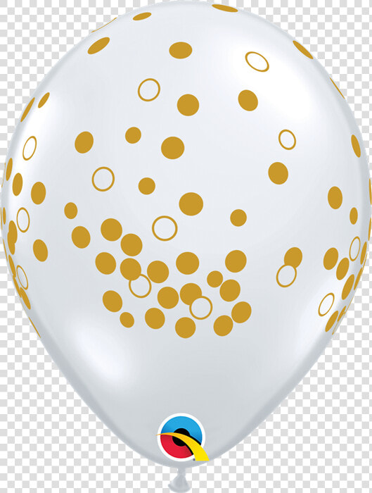 11 Inch Qualatex Diamond Clear With Gold Confetti Dots   Qualatex Clear Balloon With Gold Confetti  HD Png DownloadTransparent PNG