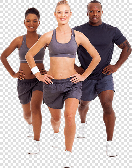 Photo Of Three Athletic People Doing Leg Squats   Fitness Professional  HD Png DownloadTransparent PNG