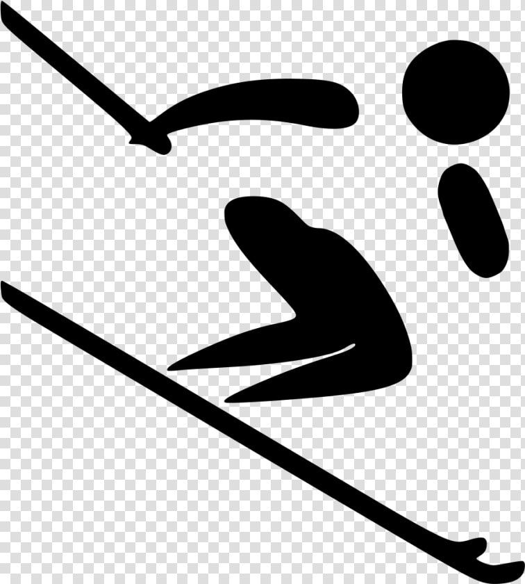 Ski Clip Black And White   Skiing Pictogram  HD Png DownloadTransparent PNG