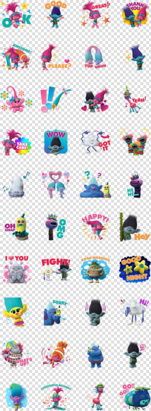 Trolls Stickers Line Sticker Gif  amp  Png Pack  Transparent PngTransparent PNG