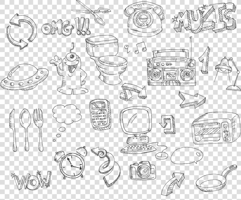 Black And White Drawing Sketch   Daily Necessities Of Human  HD Png DownloadTransparent PNG