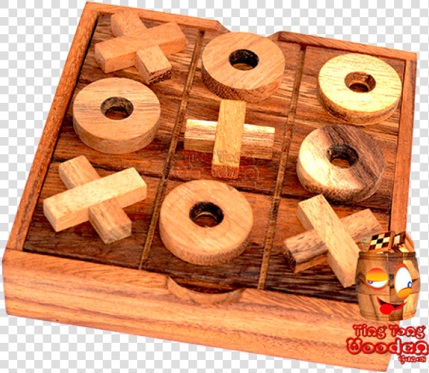 Tic Tac Toe Strategy Game In Wooden Box Xo Or Wooden   Plank  HD Png DownloadTransparent PNG