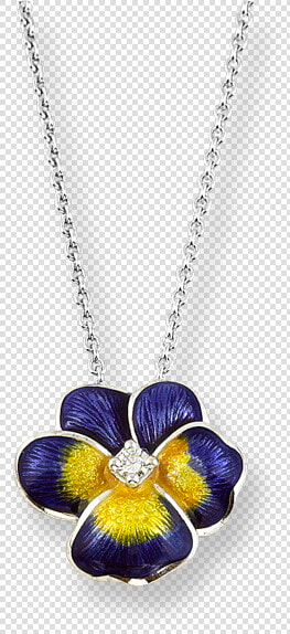 Enamel Diamond Purple Pansy Necklace Darrah Cooper    Pansy Necklace  HD Png DownloadTransparent PNG