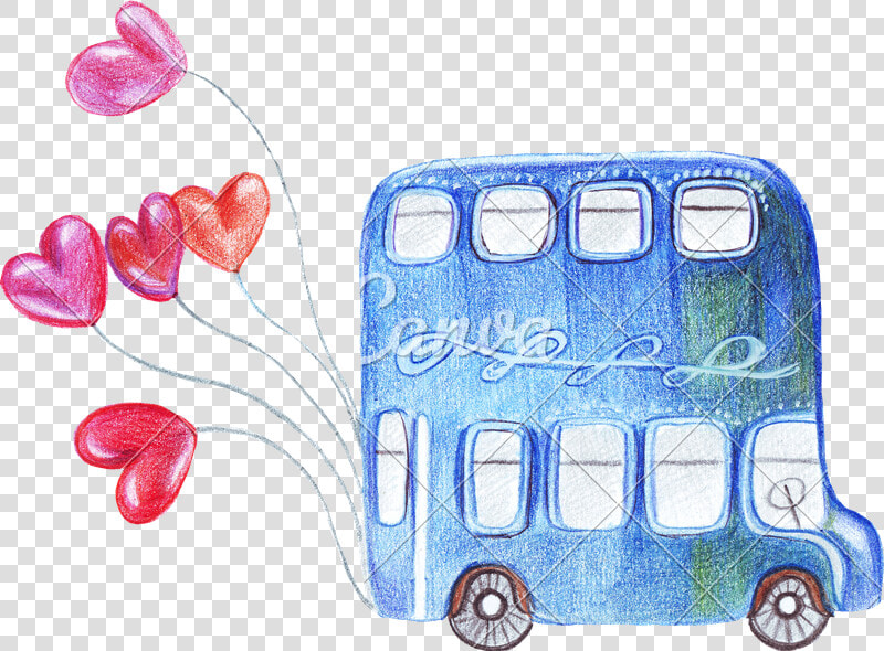 Transparent Watercolor Heart Png   Dibujo Autobus Boda  Png DownloadTransparent PNG